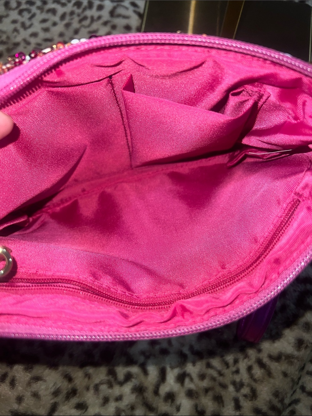 Sequin Wristlet Clutch in Pink, Gold & Silver - Picture 6 of 7